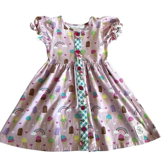 Olive Mae Rainbows and Ice Cream Dress Size 3T - Picture 1 of 8